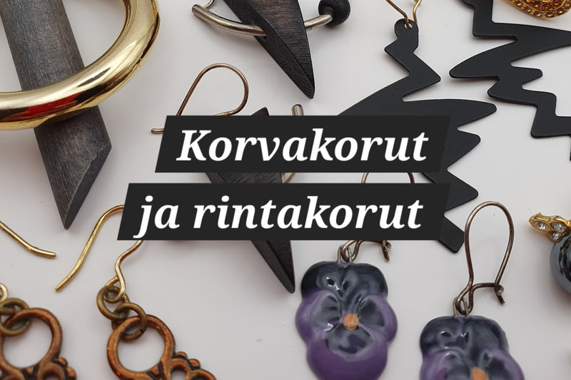 Vintage korvakorut ja rintakorut