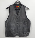 Yak, men's black leather vest, Size S/M