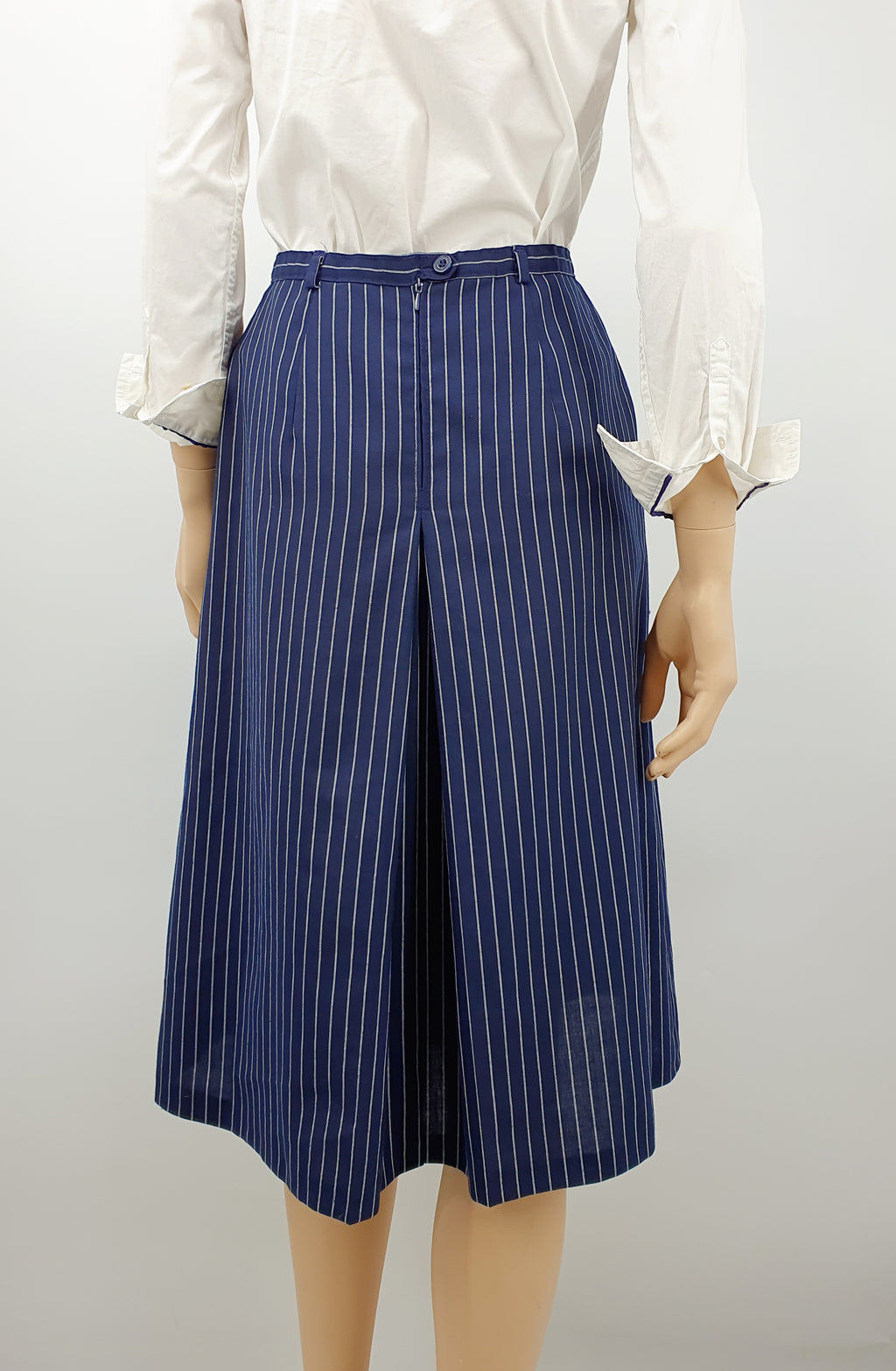 Texlene, striped culotte skirt from the 80s, waist 70cm, size 34-36