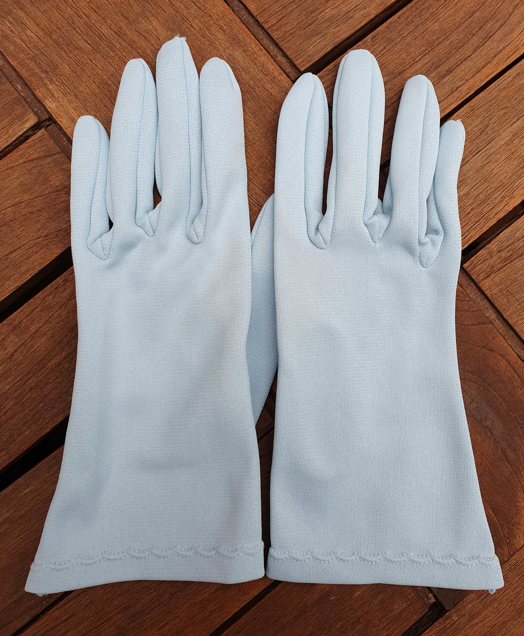 Gloves from the 80s, color light blue, size XS-S