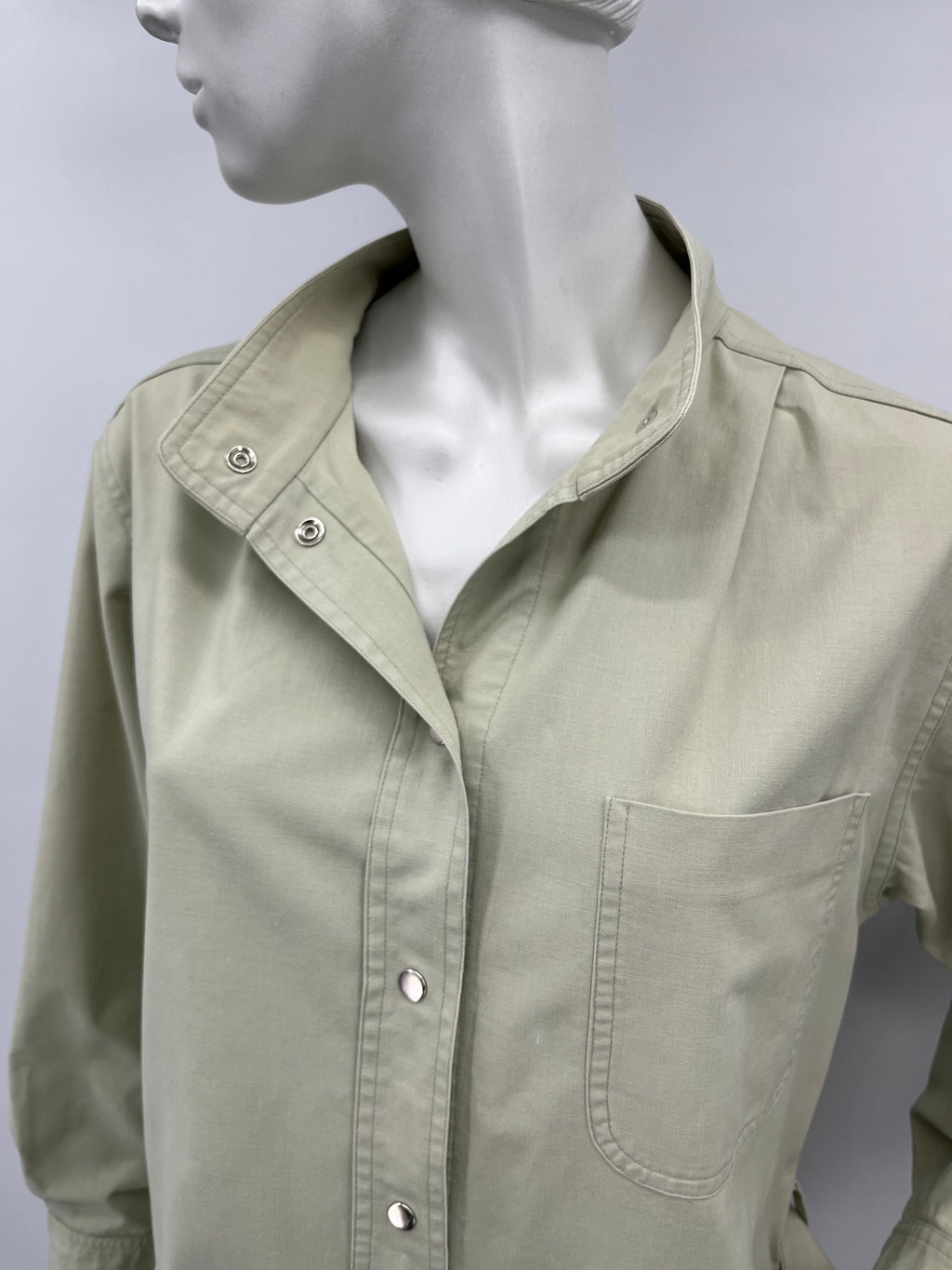 Vuokko, sand-colored cotton dress and belt, 80s-90s, size 38