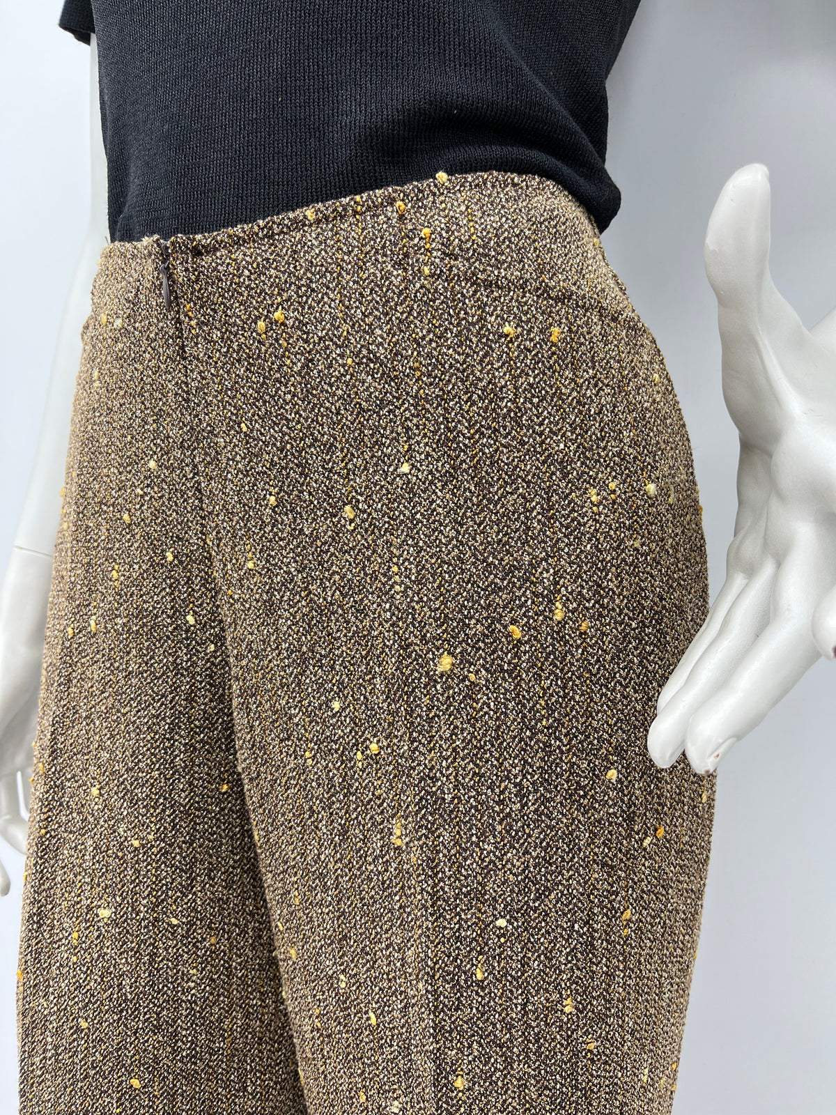 Voglia, brown wool blend trousers, 90s-2000s, waist 76cm, estimated size 36/38