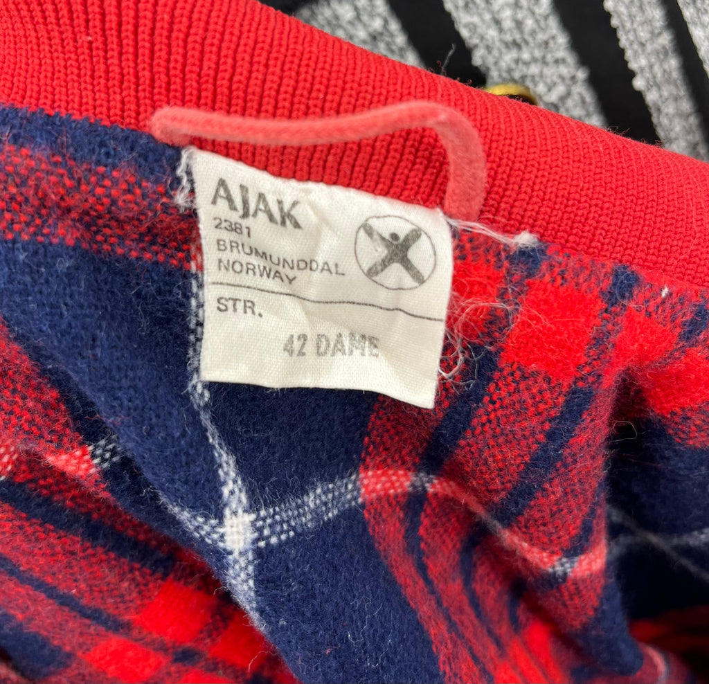 Ajak, kirkkaanpunainen välikausitakki 80-luvulta, koko 38-40