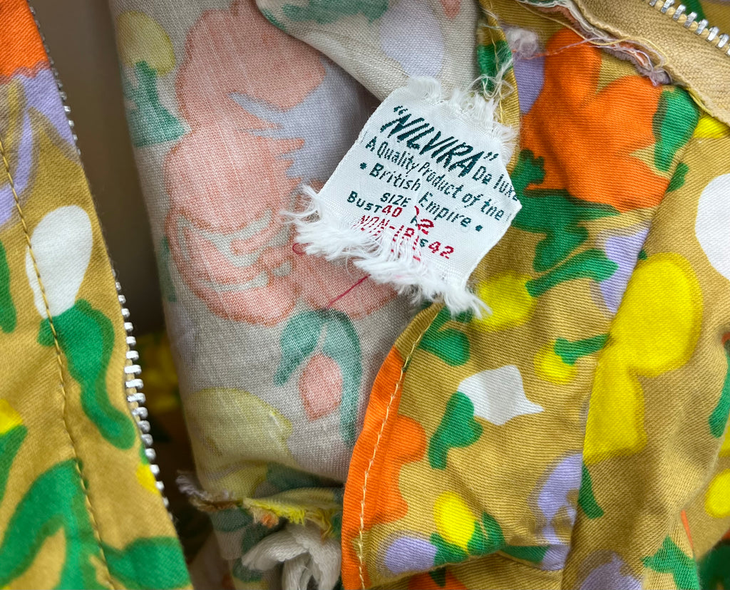 Nilvira De Luxe, colorful floral dress from the 50s, size 38