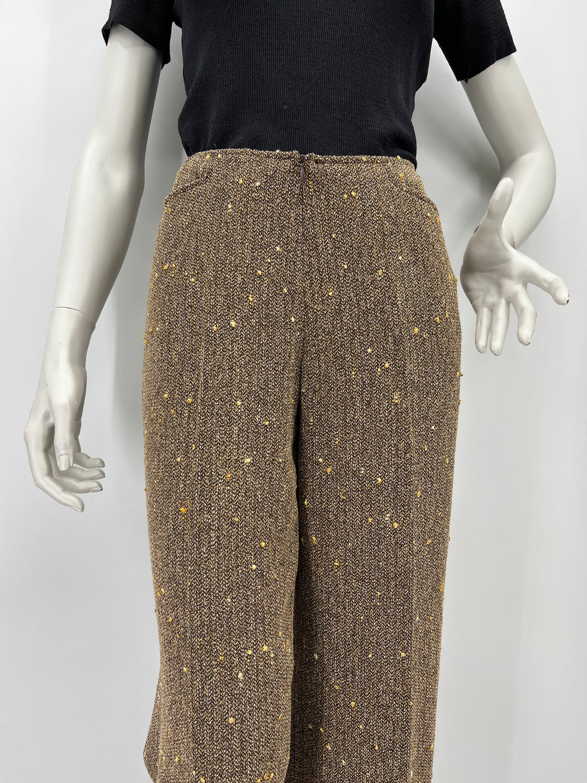 Voglia, brown wool blend trousers, 90s-2000s, waist 76cm, estimated size 36/38