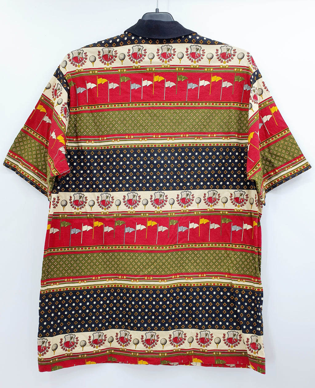 Golf-themed men's polo shirt from the 90s, size S