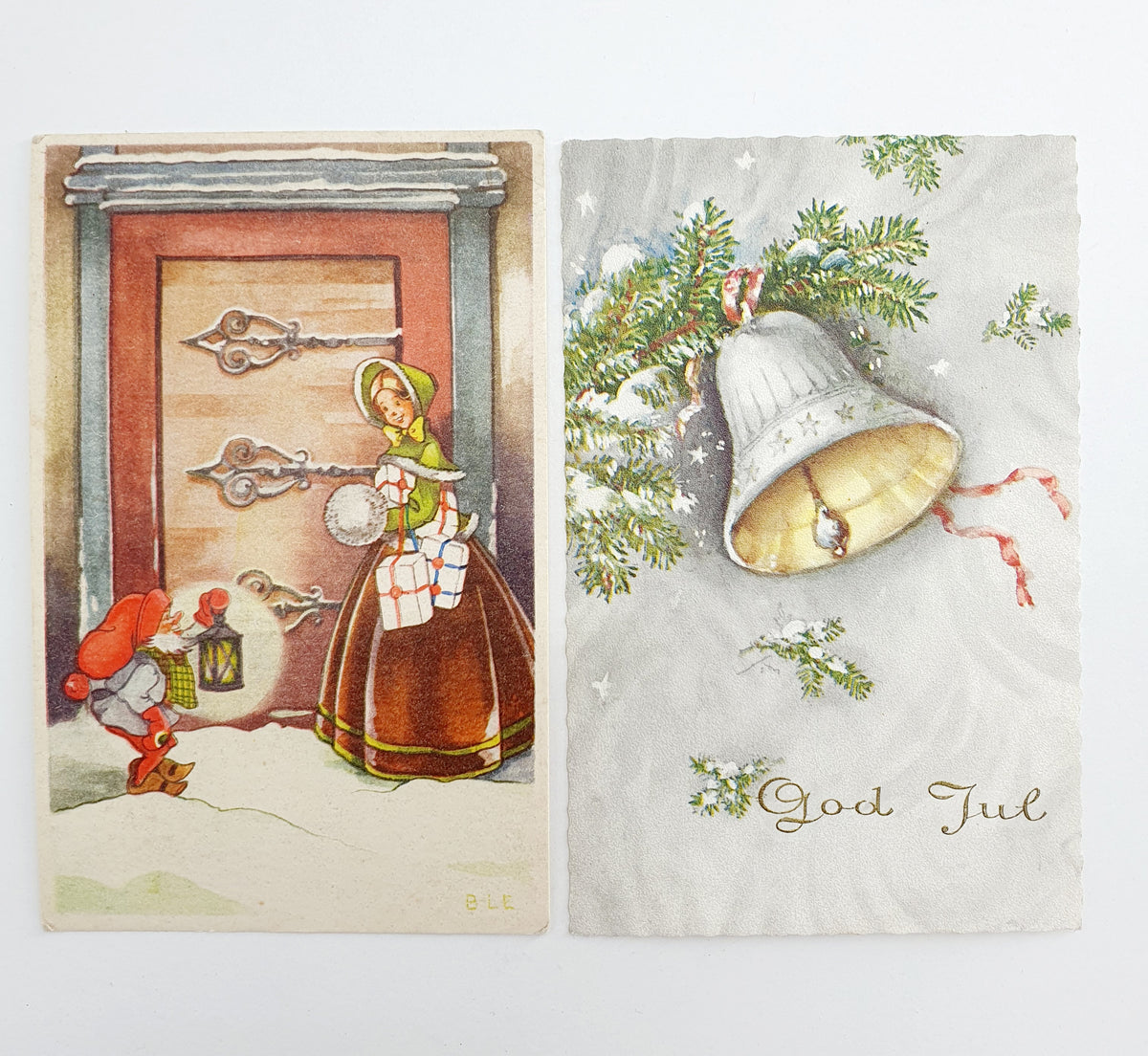 Vintage Christmas cards from the 1950s-60s, 2 pcs