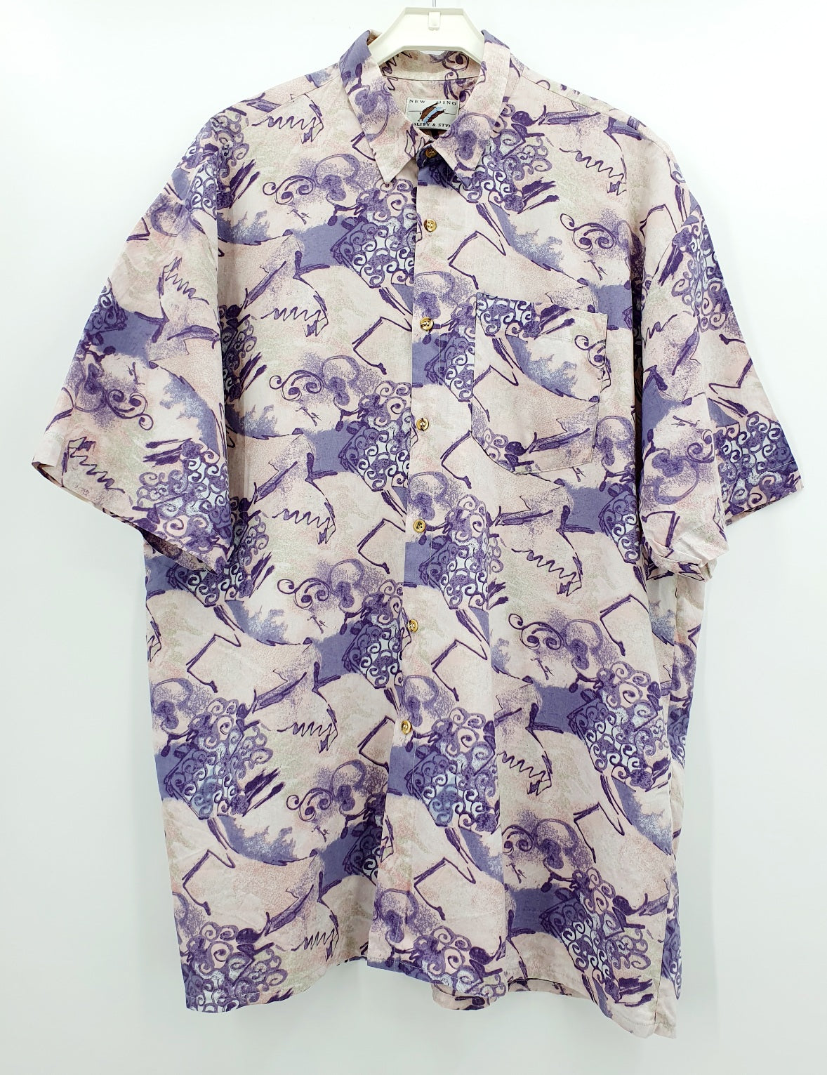 New Gino, men's short-sleeved summer shirt from the 90s, size 2XL-3XL