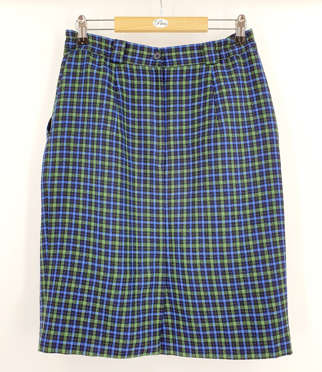 Image Wear, ruutukuvioinen villakangashame 90-luvulta, vy 74cm, koko 38