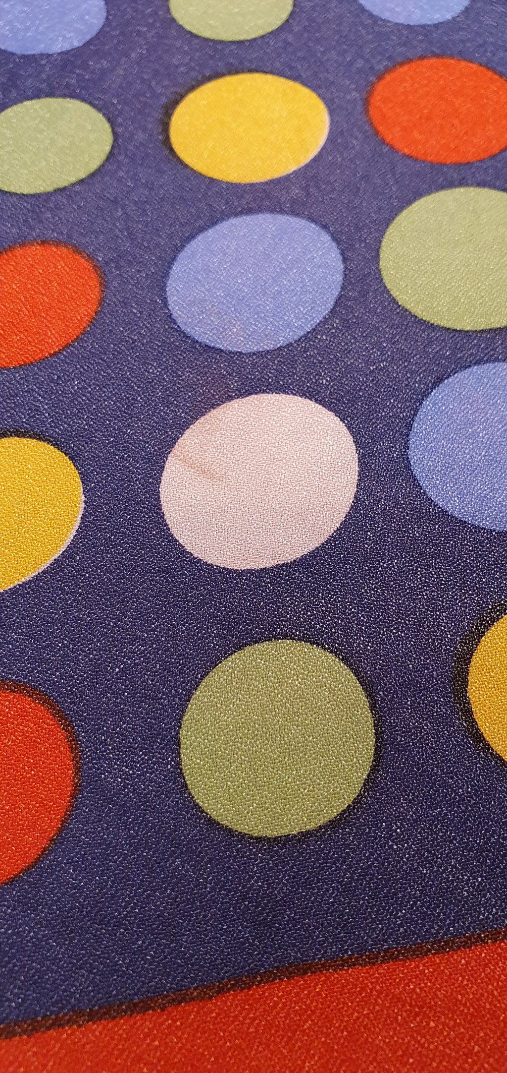 Ball pattern scarf from the 80s, size 67x67cm