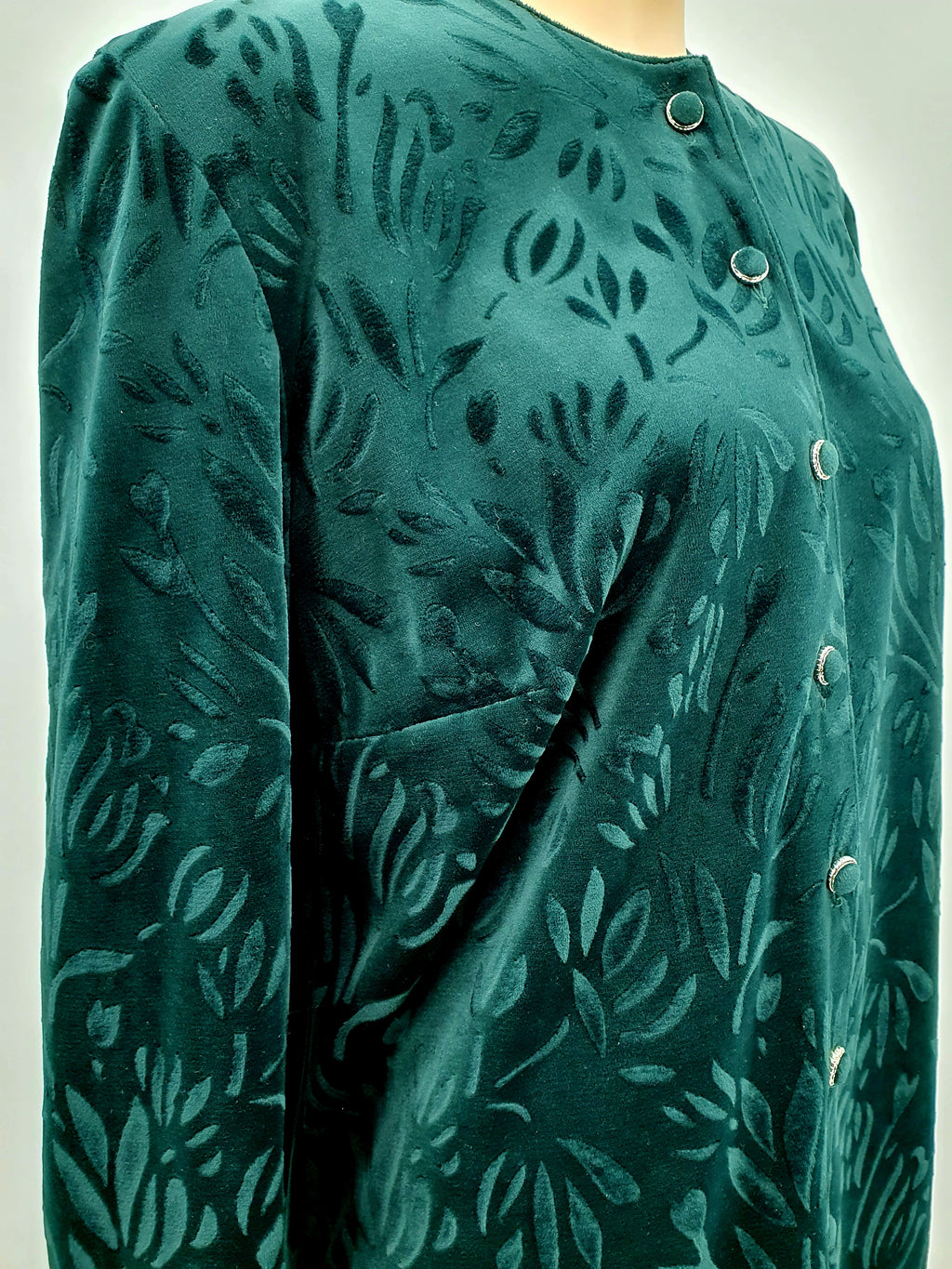 Nahe Oy, Forest green velvet jacket, 80s, size 42