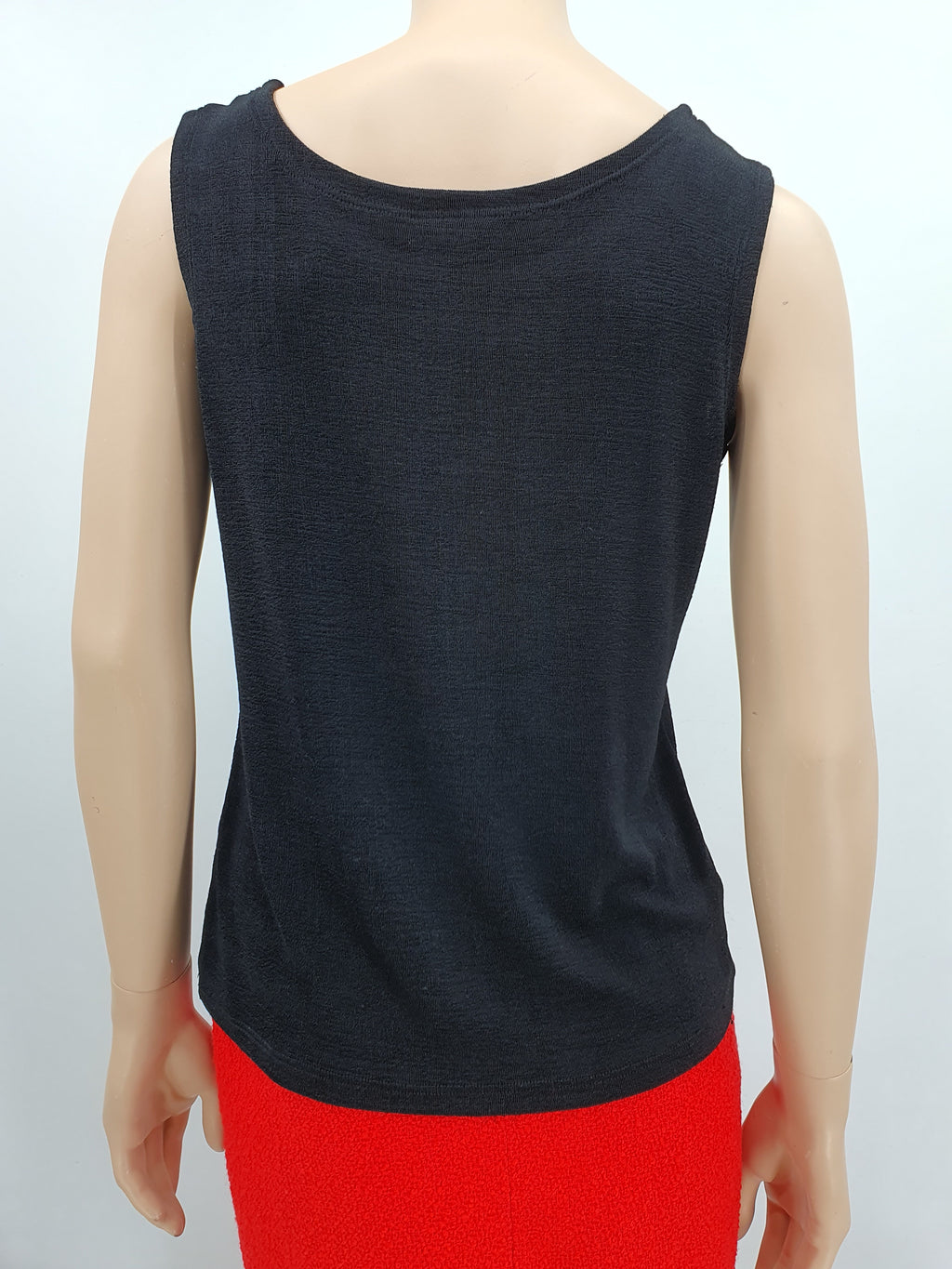 Black stretchy top from the 90s, made in Finland, size 38