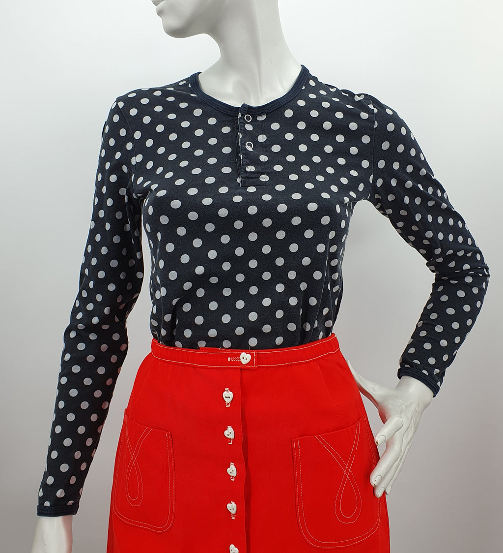 Marimekko, jersey shirt with polka dot pattern, size 34