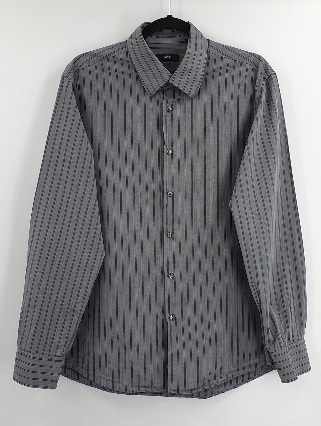 Boss, gray men's shirt from the 90s, size L