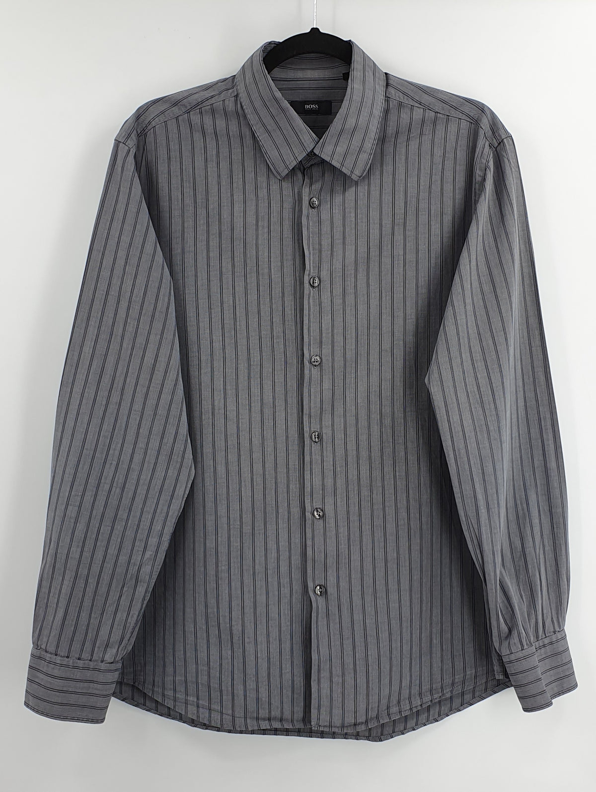 Boss, gray men's shirt from the 90s, size L
