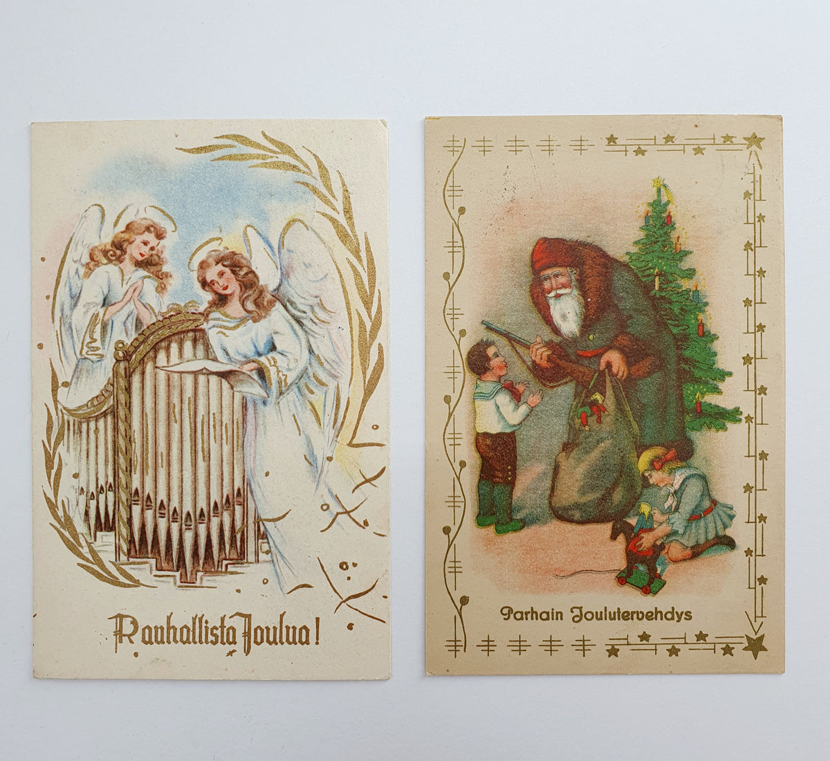 Vintage Christmas cards from the 1950s, 2 pcs