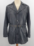 Black men's leather jacket from the 70s, size men's M, women's 40-42