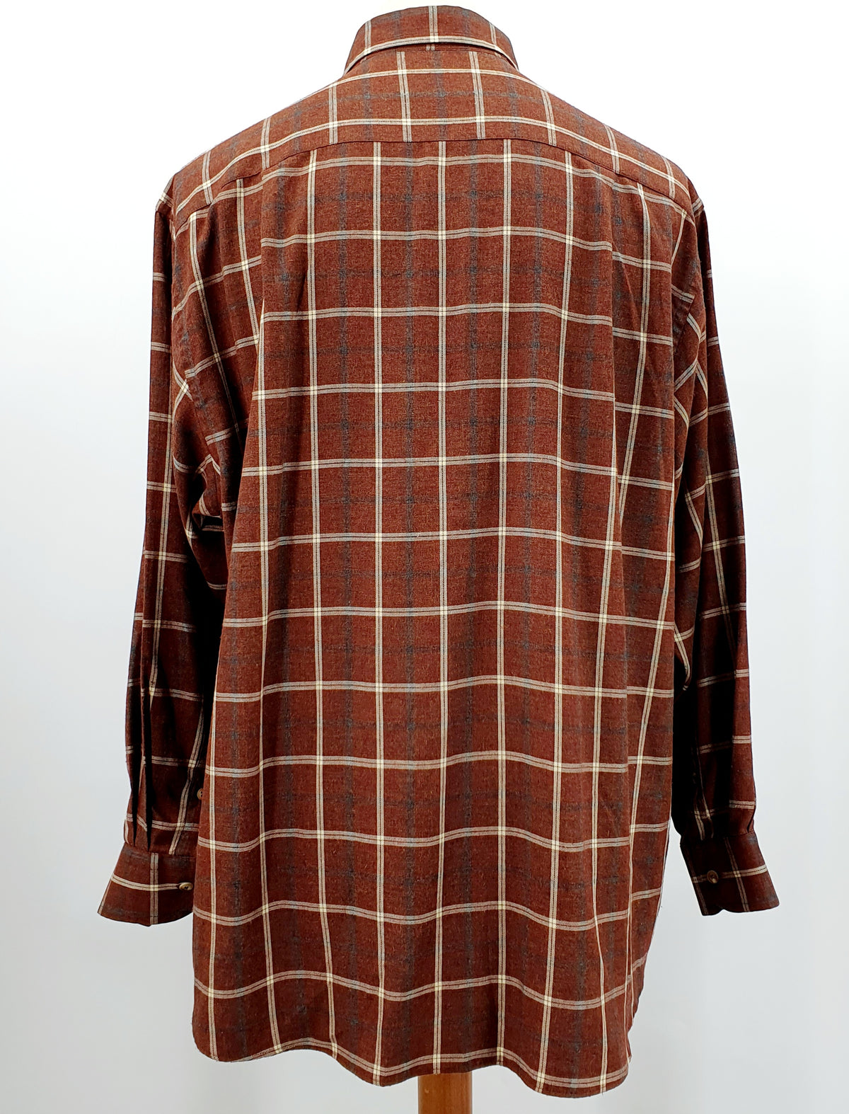 Pierre Cardin, men's brown checked shirt from the 90s-2000s, size 3XL