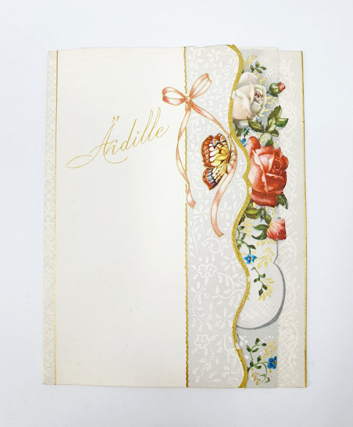 Three-dimensional Mother's Day card from the 1940s-50s, butterfly/bow tie