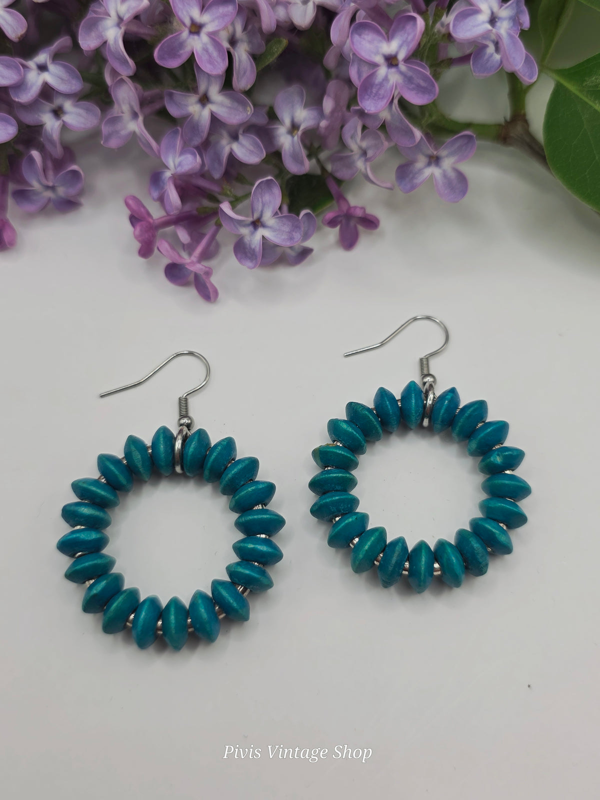 UpCycled by Pivis, Ring-kierrätyskorvakorut, turkoosi