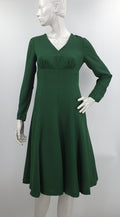 Kaunotar, forest green dress from the 60s-70s, size 36