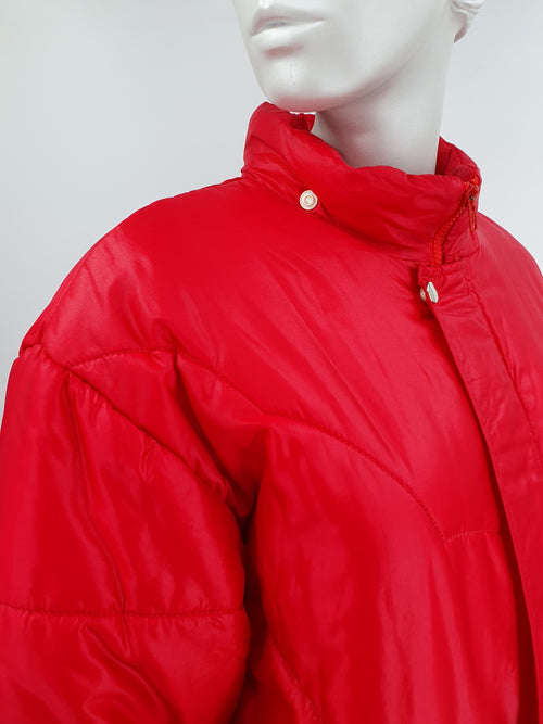 Finn-Lassie, red padded jacket from the 80s, size 36-38