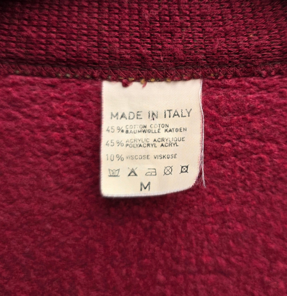 Burgundy sweatshirt from the 90s, size men's M, women's 40-42