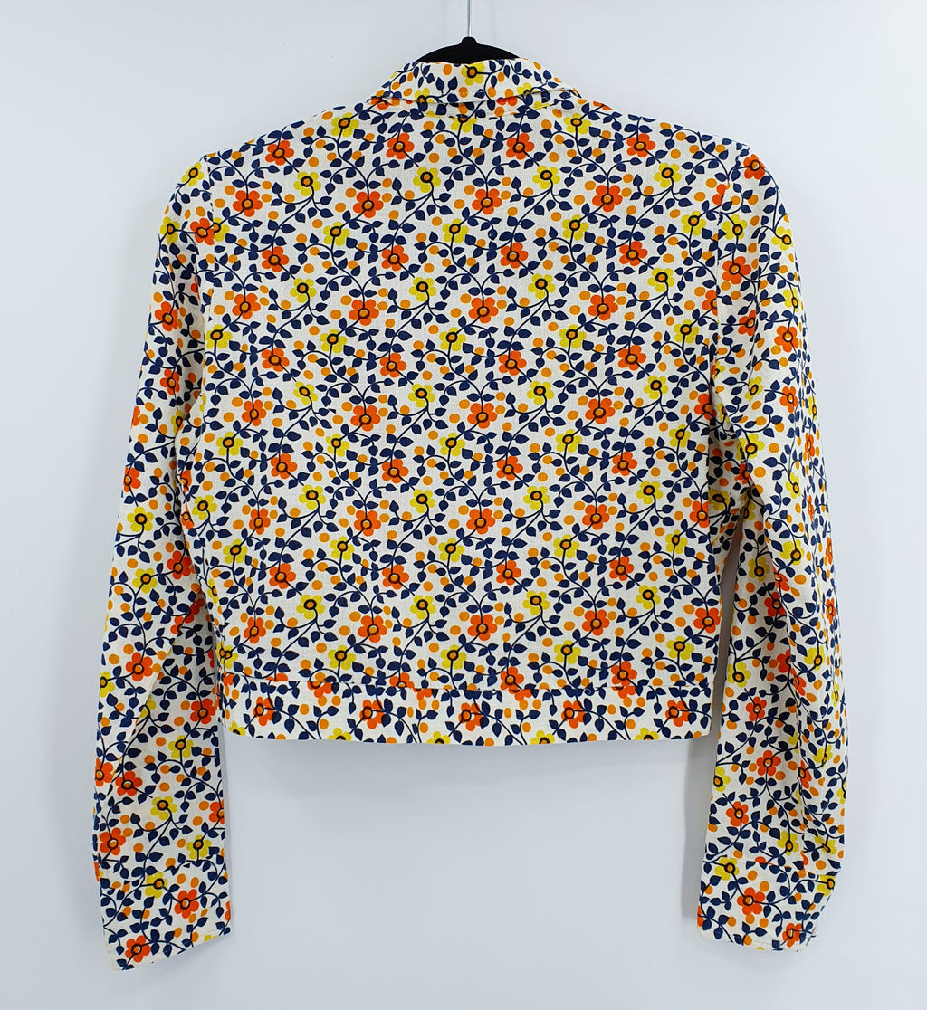 Short floral jacket from the 60s, size 34-36