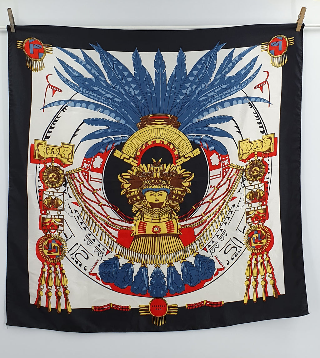 South American themed big scarf, size 86x86cm