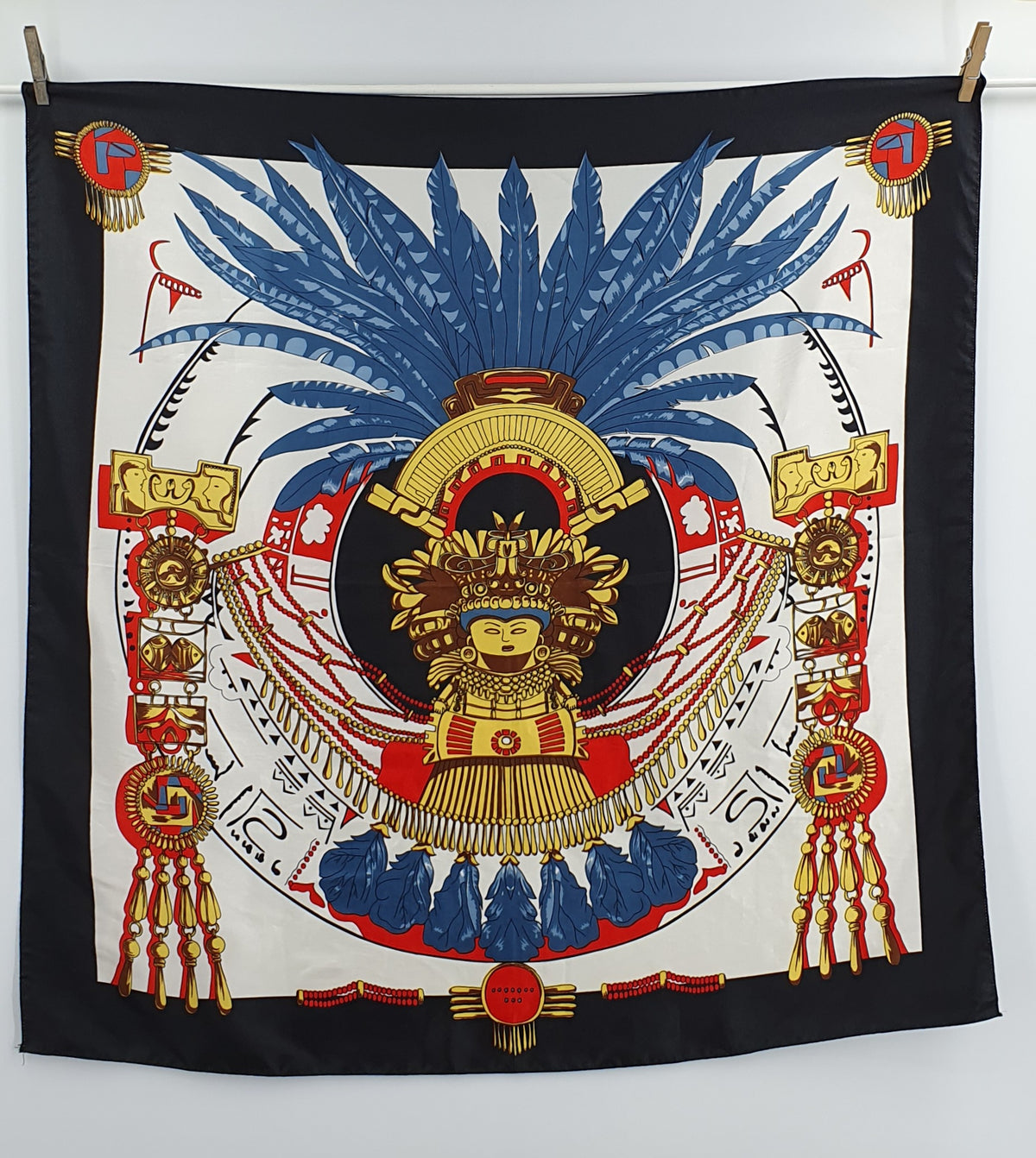South American themed big scarf, size 86x86cm