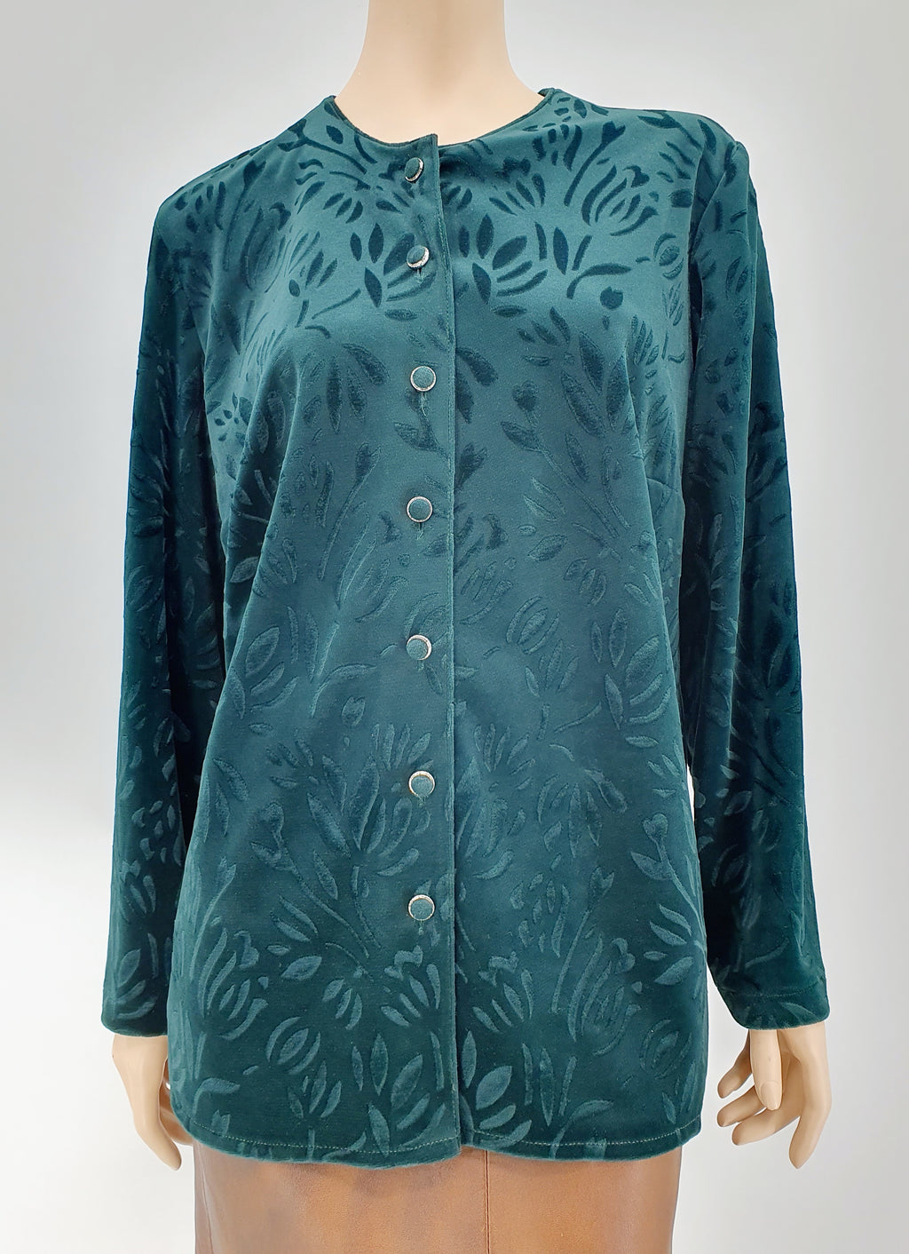 Nahe Oy, Forest green velvet jacket, 80s, size 42