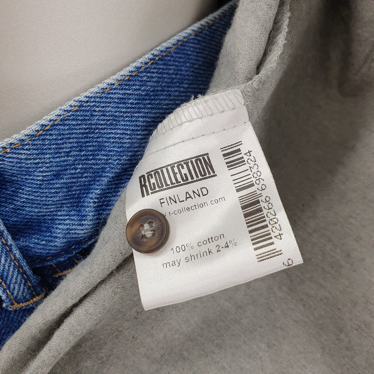 R-Collection, harmaa puuvillapaita, koko 36