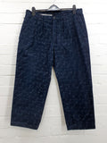 Roxy, miesten vintagehousut, 80-luku, musta-vaaleakuvio