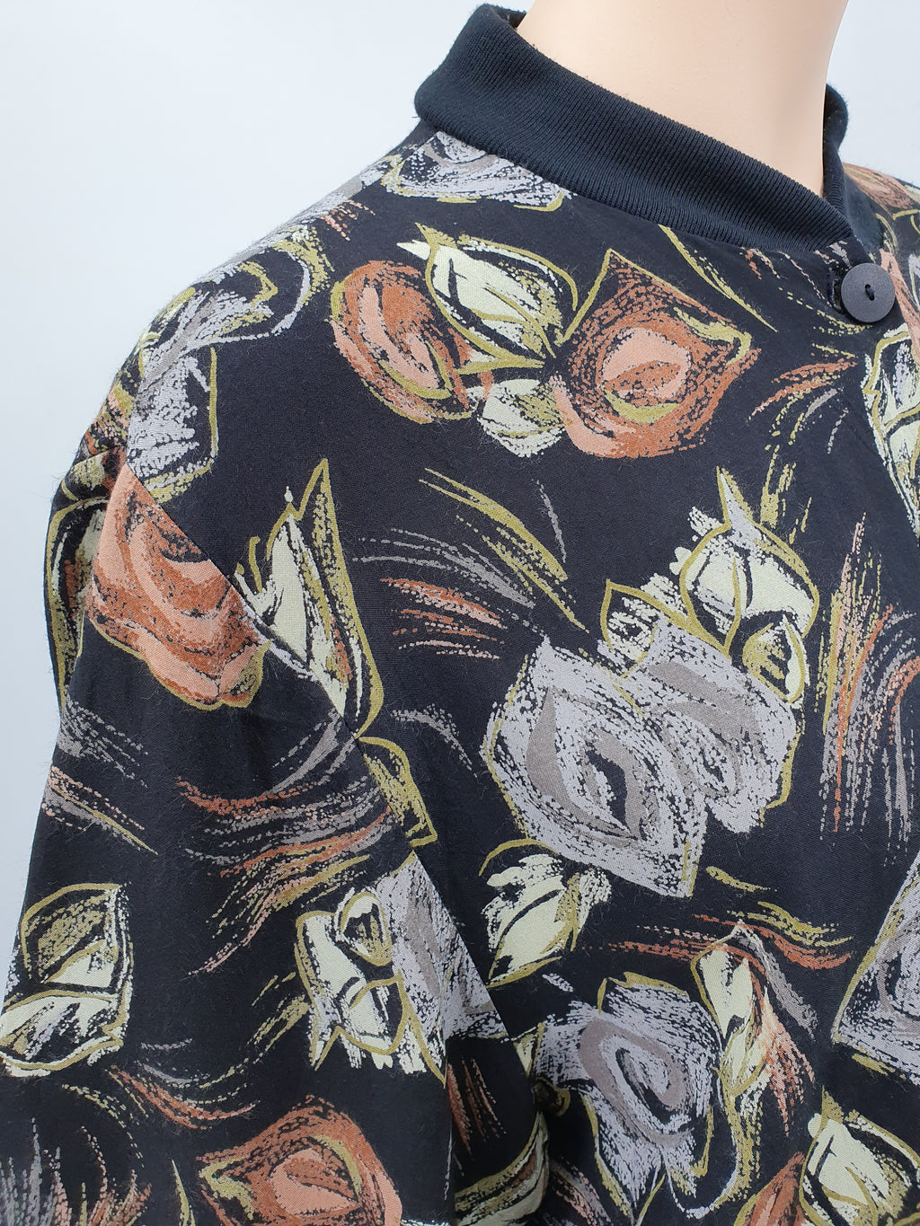 Dark viscose jacket from the 80s-90s, size 38-40