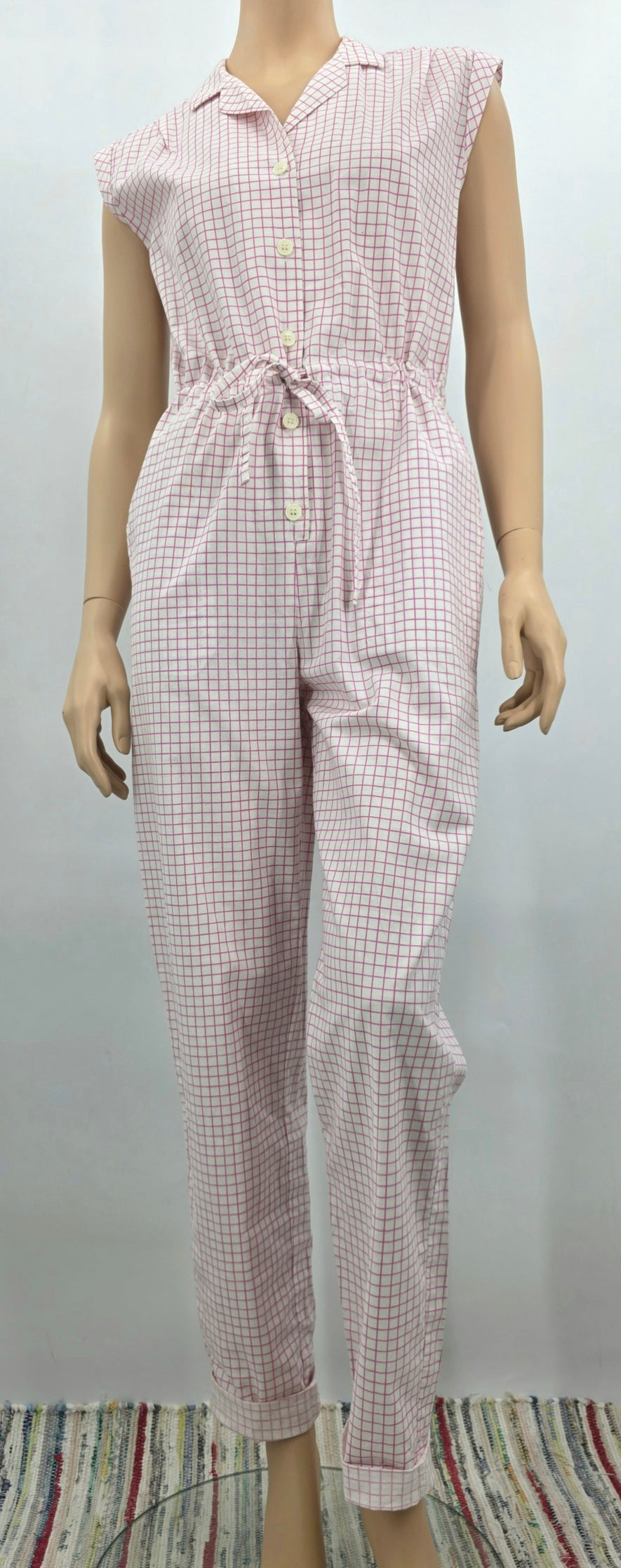 Finn-Flare, checked jumpsuit/overalls from the 80s, size 34-36