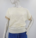 Off-white short-sleeved sweater from the 80s-90s, size 36-38