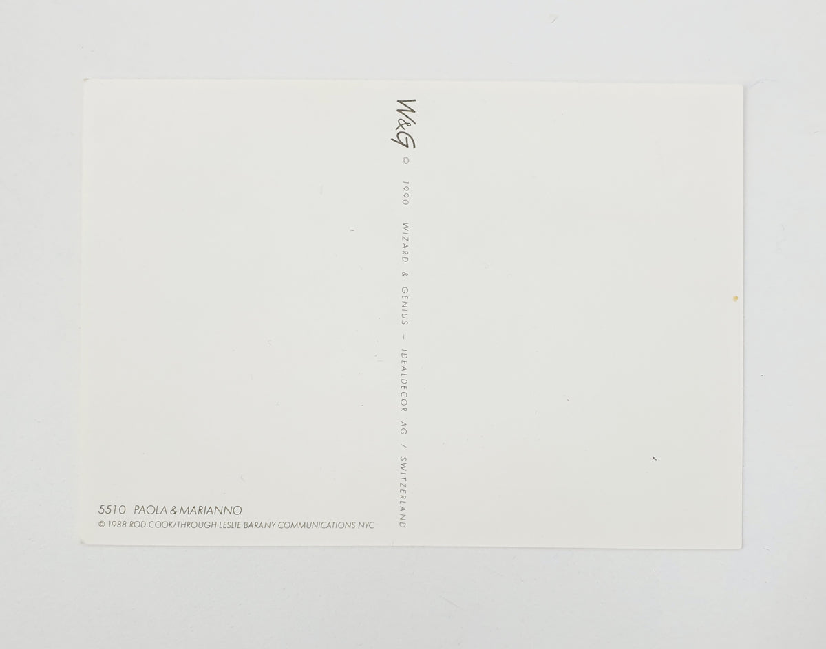 Paola&Marianno, black and white postcard from the 90s