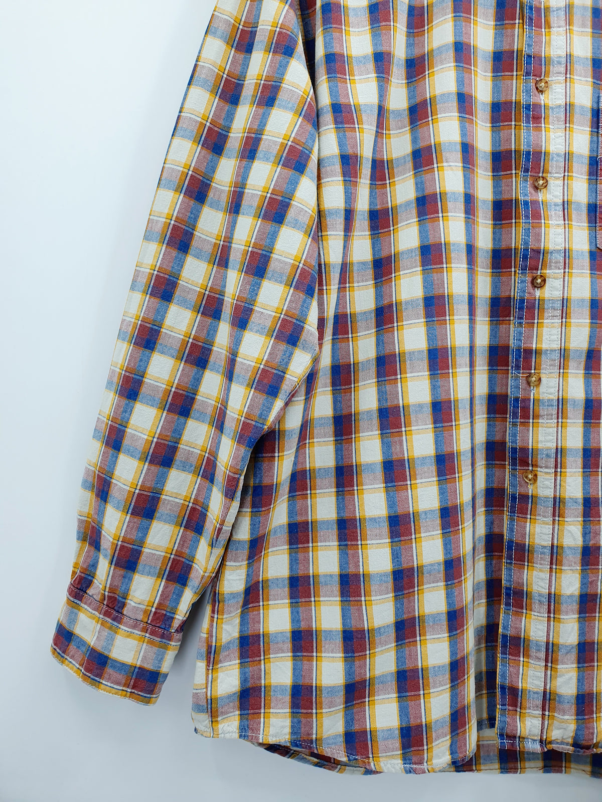 Oker, men's cotton check shirt from the 90s, size 43/44 (L)