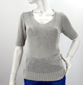 Santarelli, gray short-sleeved lace sweater from the 90s-2000s, size 34-36