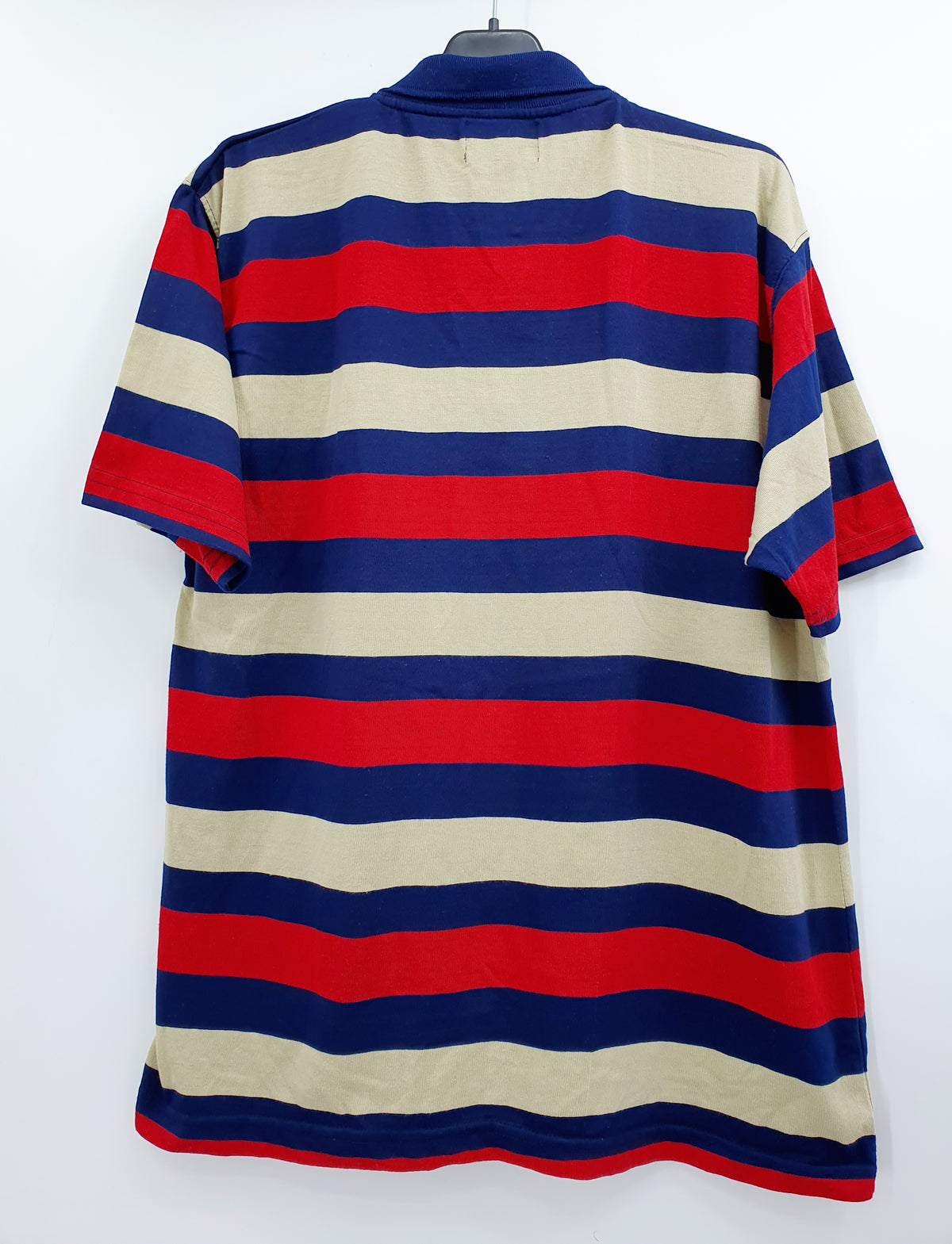 Bruno Altonelli, wide-striped men's polo shirt from the 90s, size M