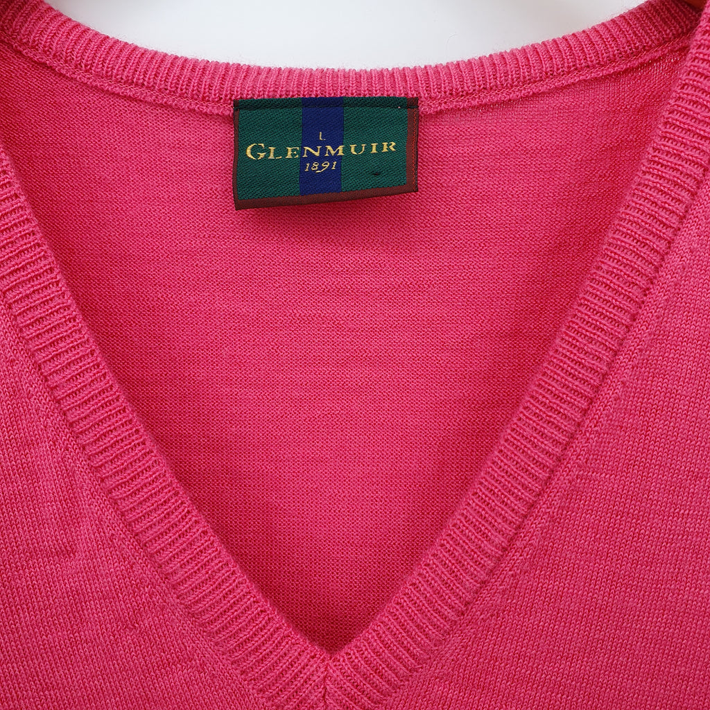 Glenmuir, aniline red unisex cardigan in wool, women's size 42, men's L