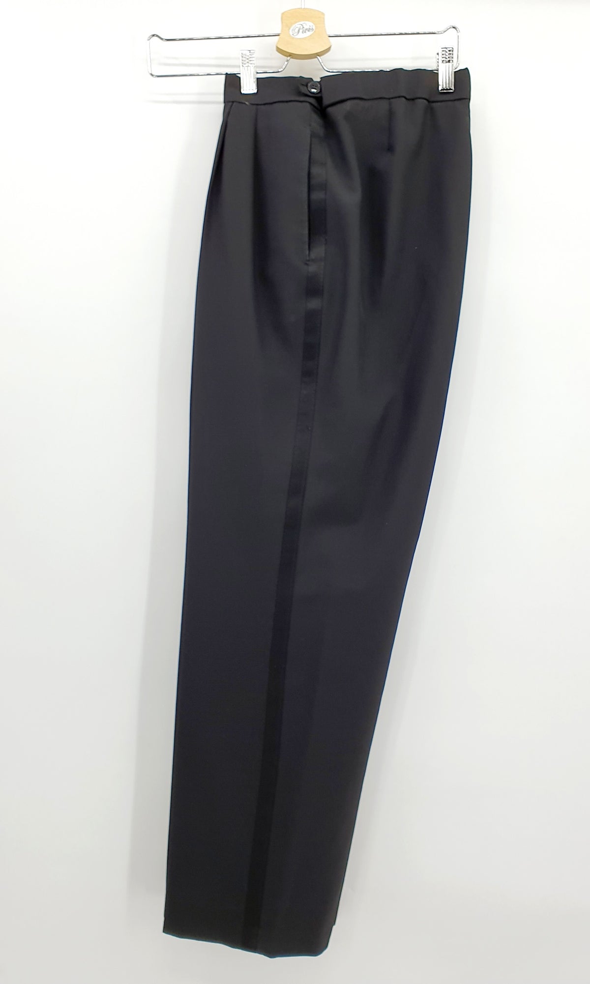Turo Tailor, secondhand smokkihousut 2000-luvulta, käytetyt juhlahousut, koko 50, kuva sivulta
