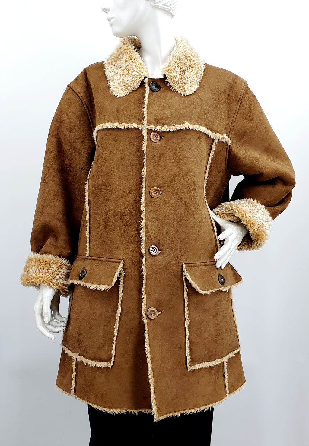 PTX brown teddy jacket from the 90s, size women's 44, men's L