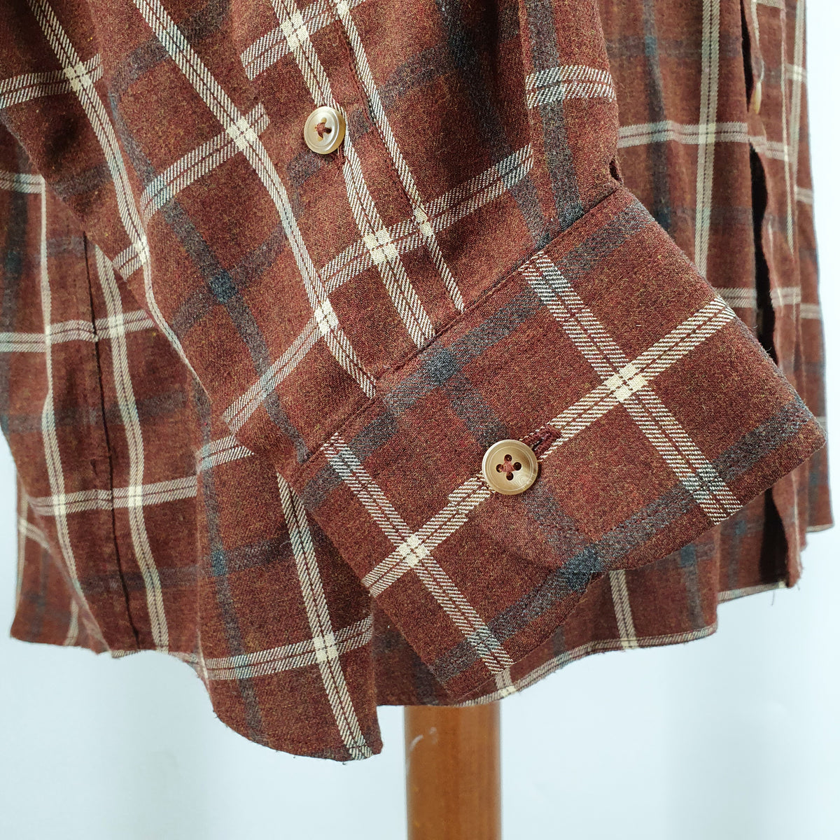 Pierre Cardin, men's brown checked shirt from the 90s-2000s, size 3XL