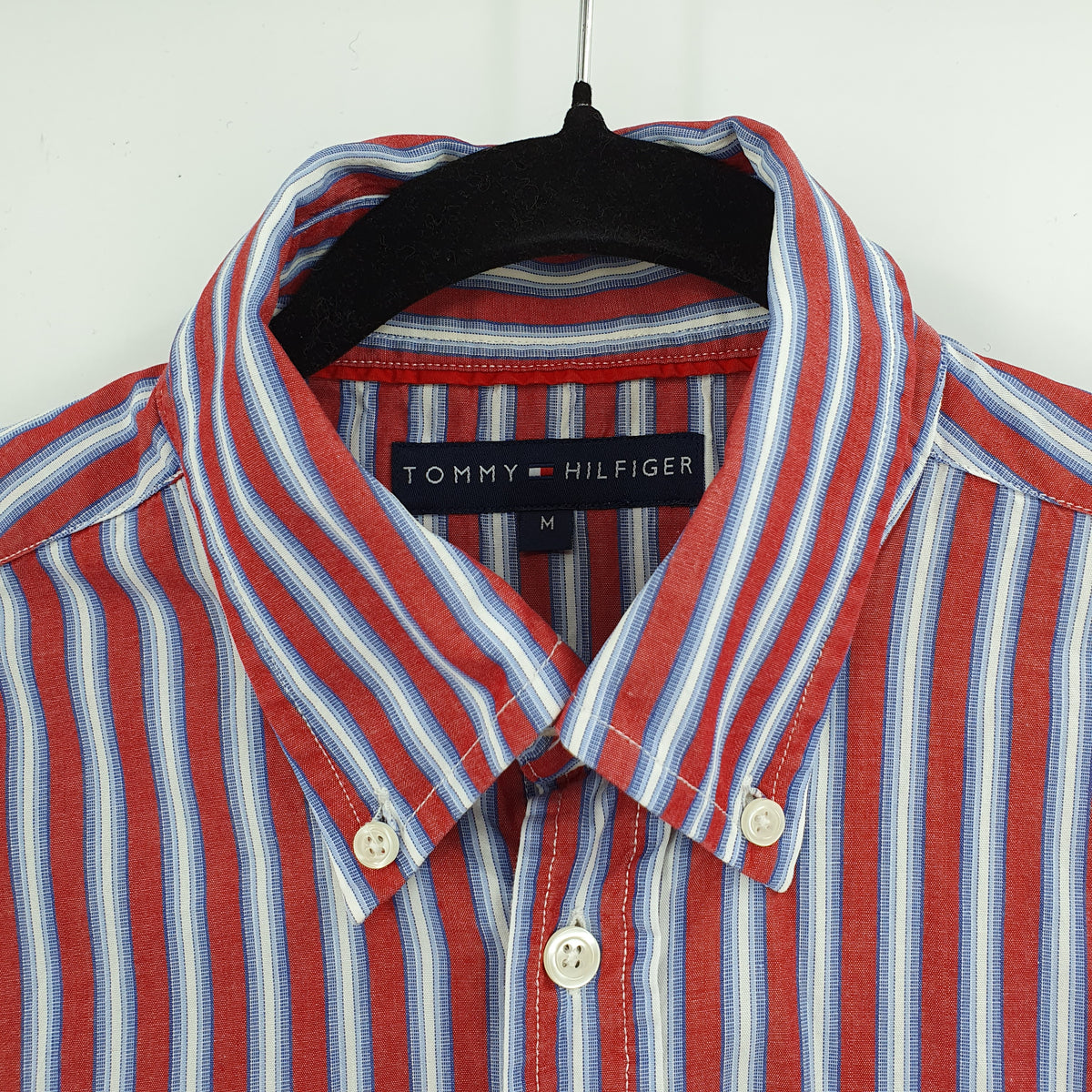 Tommy Hilfiger, men's cotton shirt from the 90s-2000s, size M