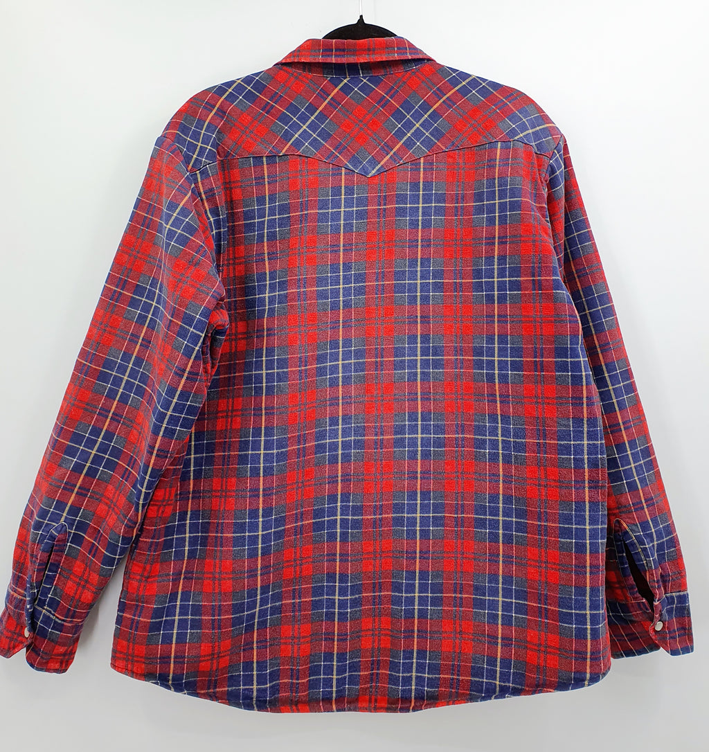 Palermo, men's checkered shirt with quilted lining, from the 80s, size M/L, women's 42