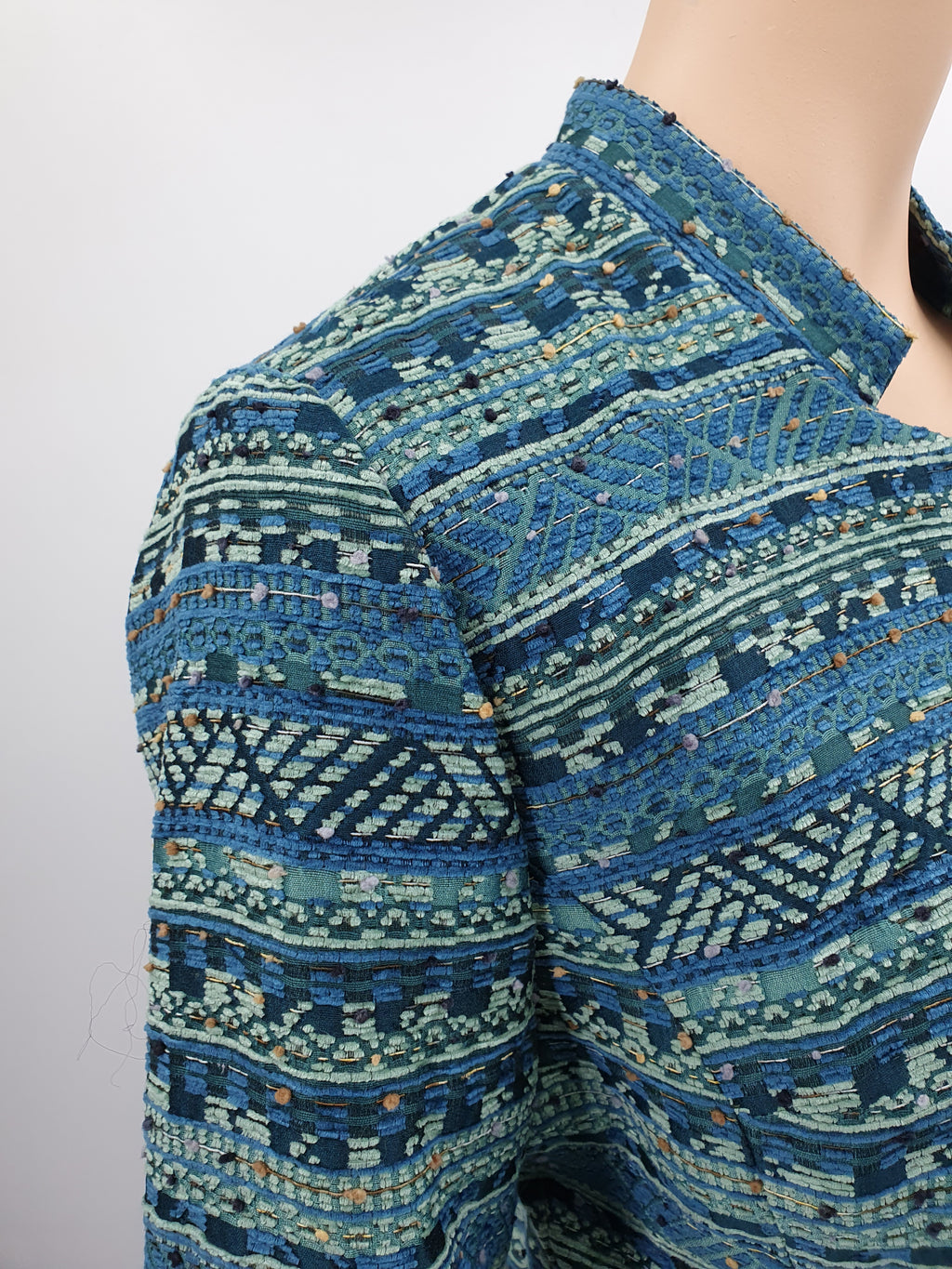 Santarelli, turquoise jacket from the 90s, size 38-40