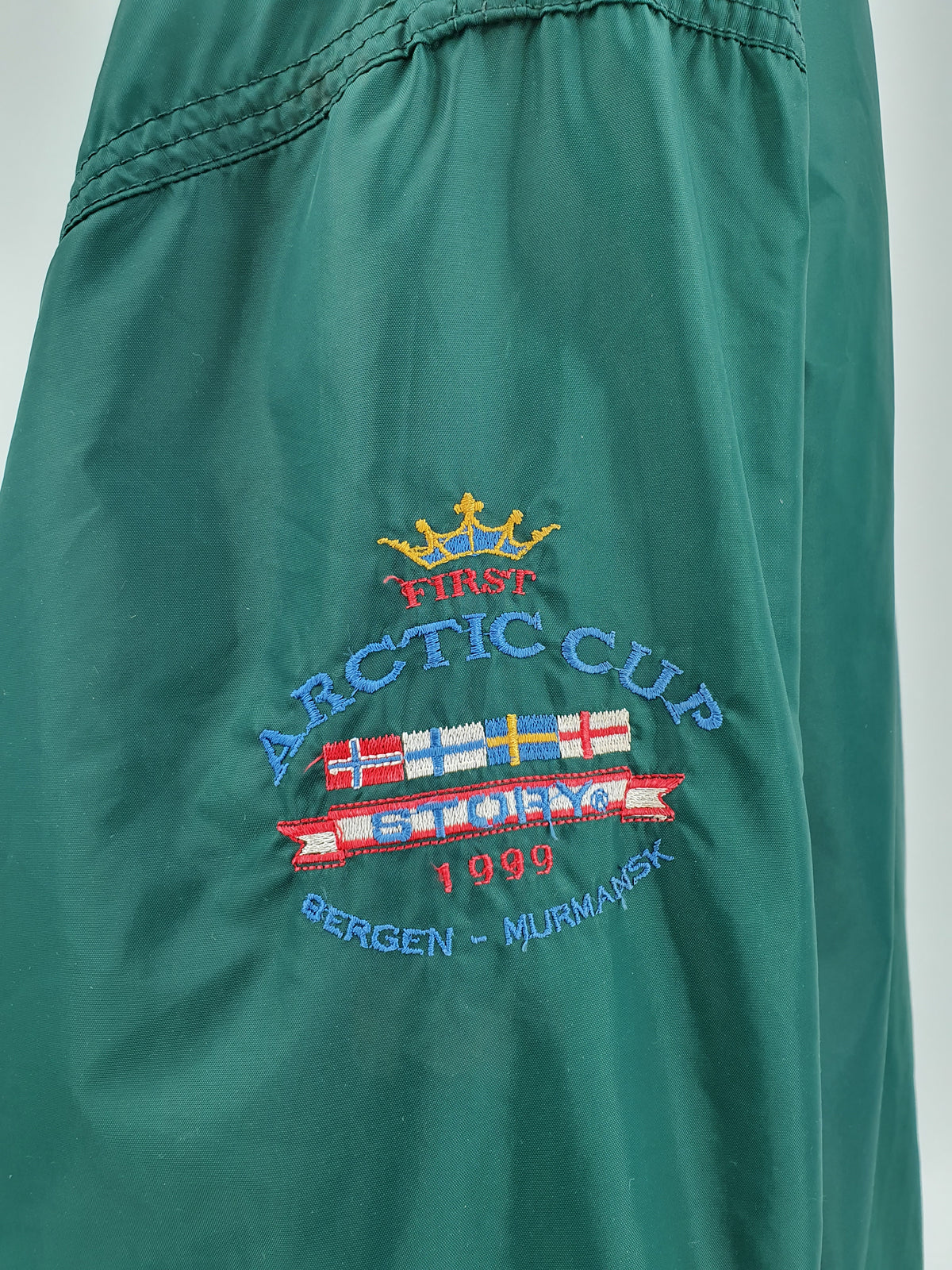 Luhta Story, men's green mid-season jacket from the 90s, size L