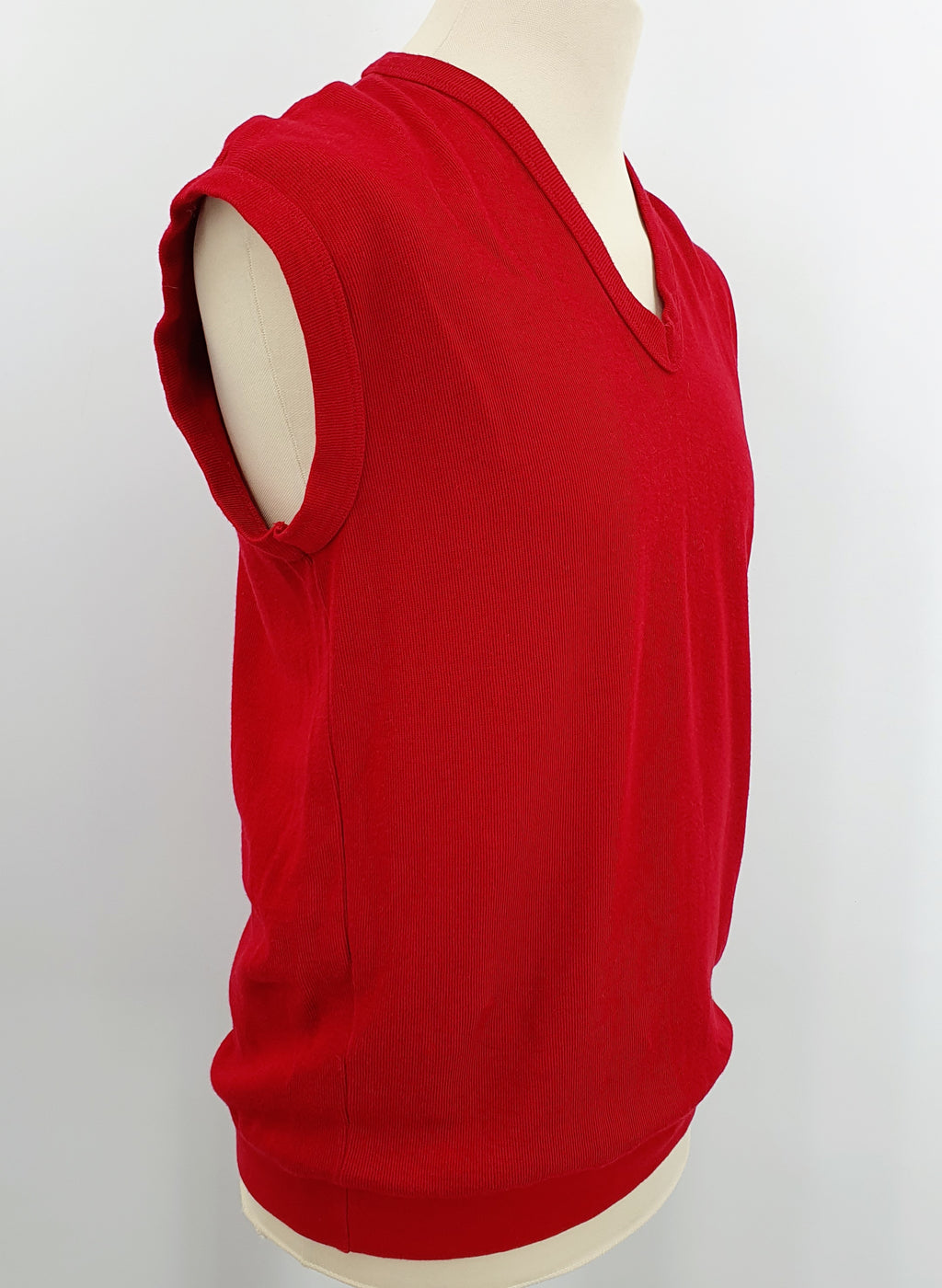 Harlon, men's red cotton vest from the 80s, size M