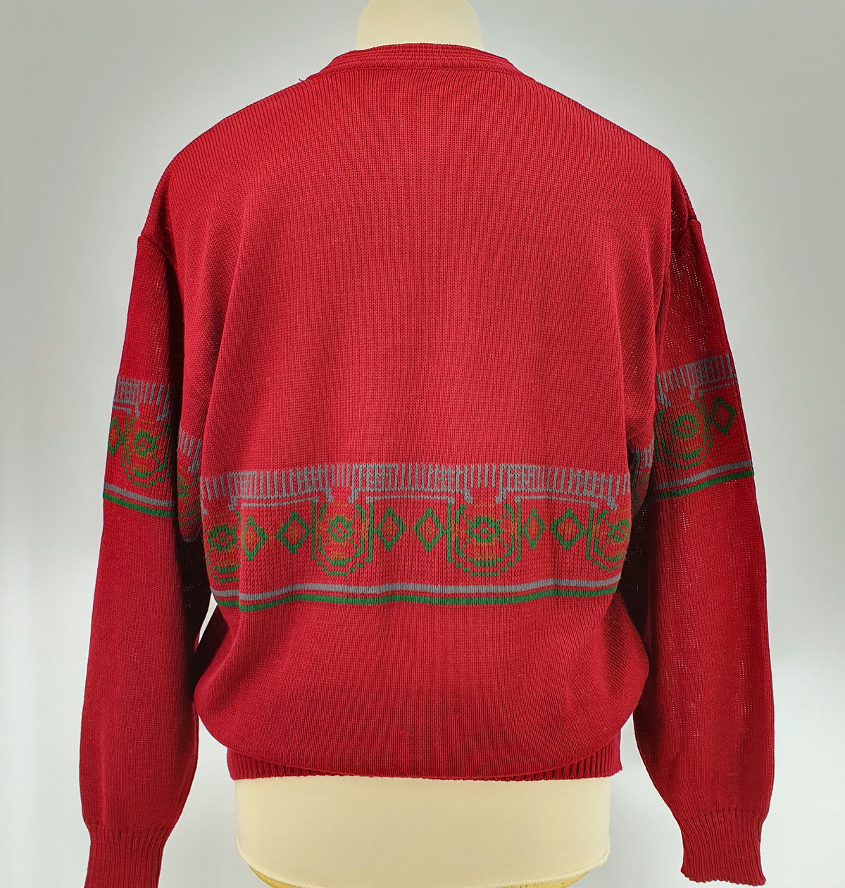 Burgundy men's sweater from the 80s, size ML